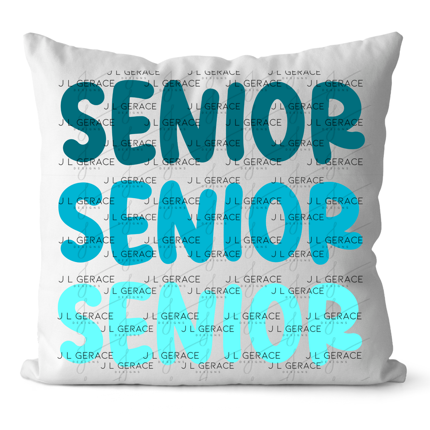 Senior PNG – Teal Gradient Graduation Lettering Design