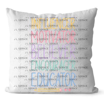 Influencer Motivator Believer Educator Teacher Colorful PNG