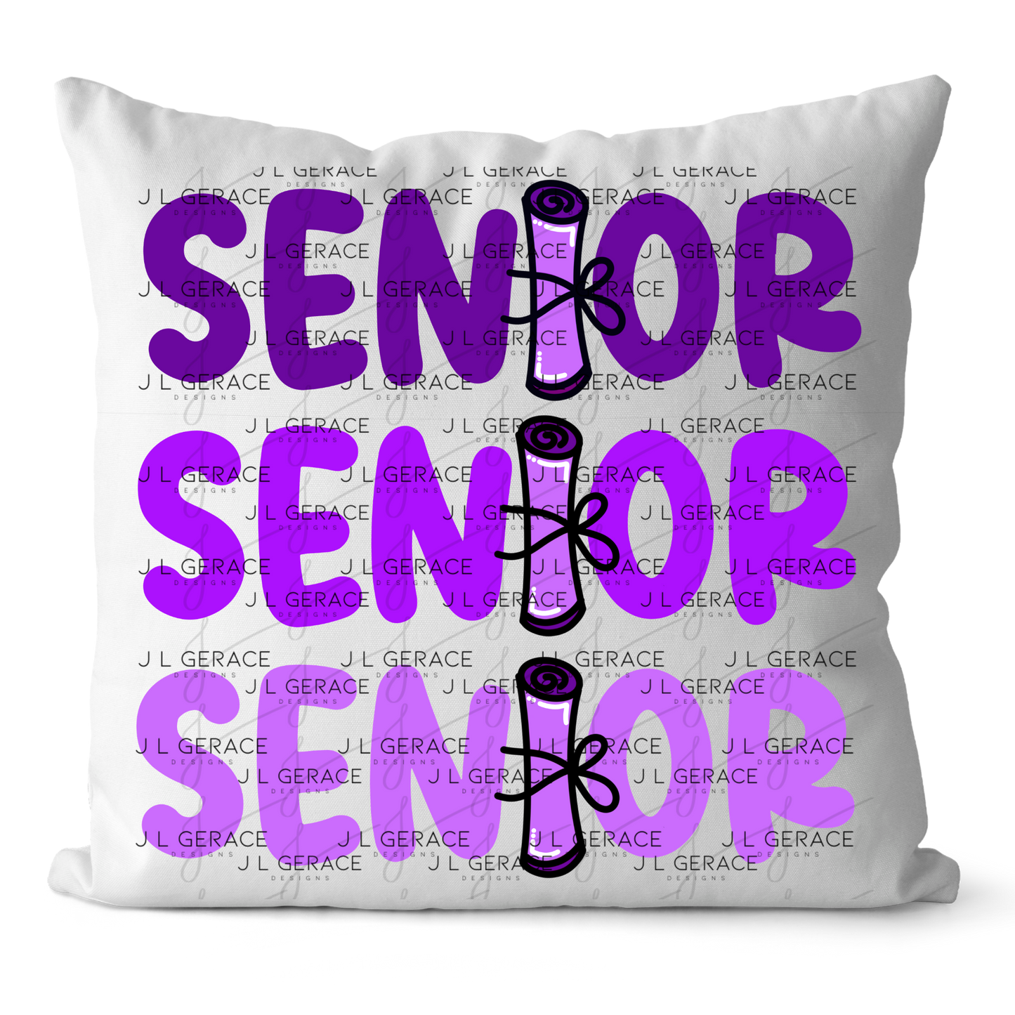 Senior PNG – Purple Diploma Graduation Lettering Design