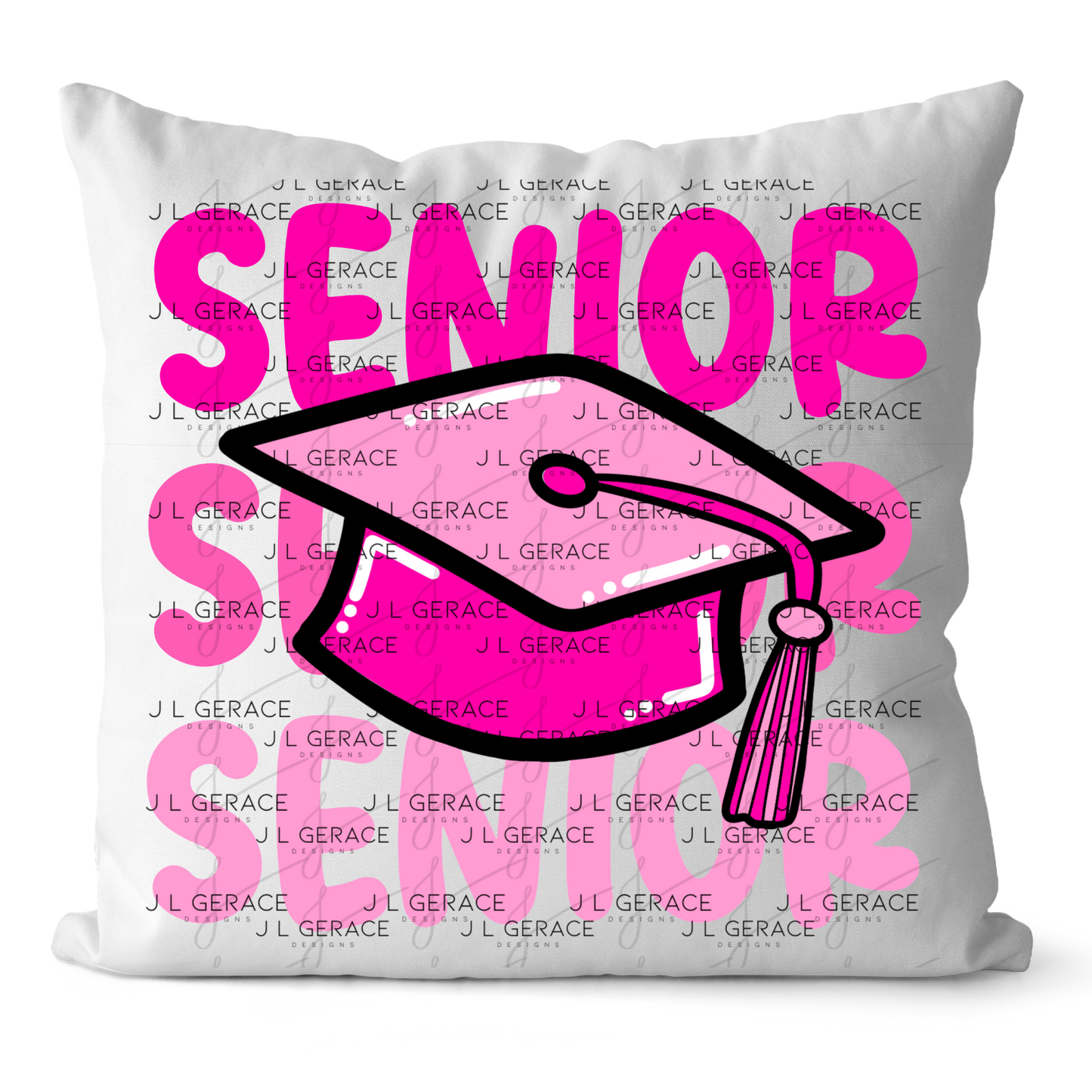 Senior PNG – Pink Graduation Cap Lettering Design