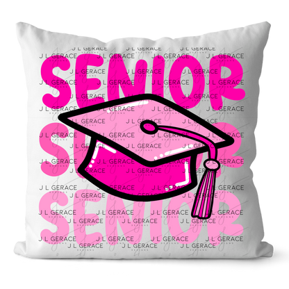 Senior PNG – Pink Graduation Cap Lettering Design