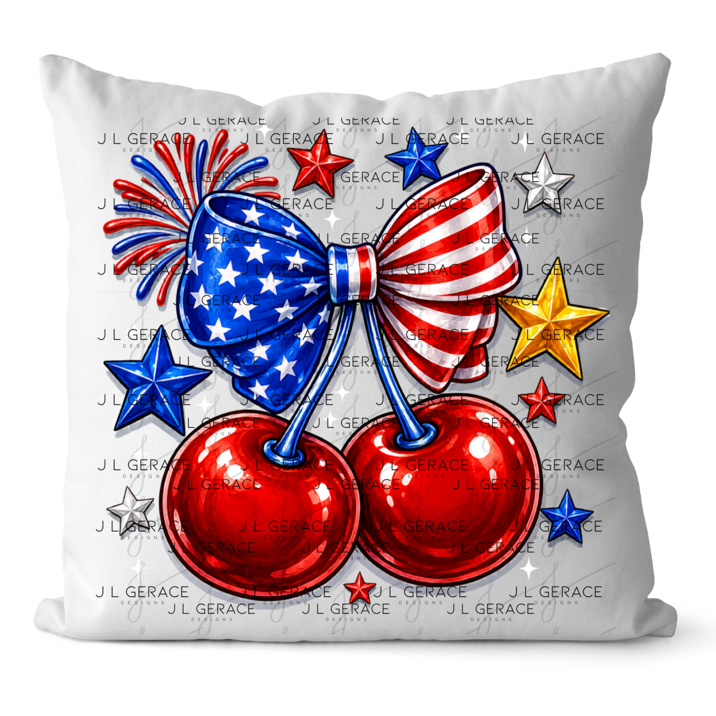 Patriotic Cherry Bow PNG