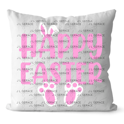 Happy Easter Bunny Ears and Feet Pink PNG
