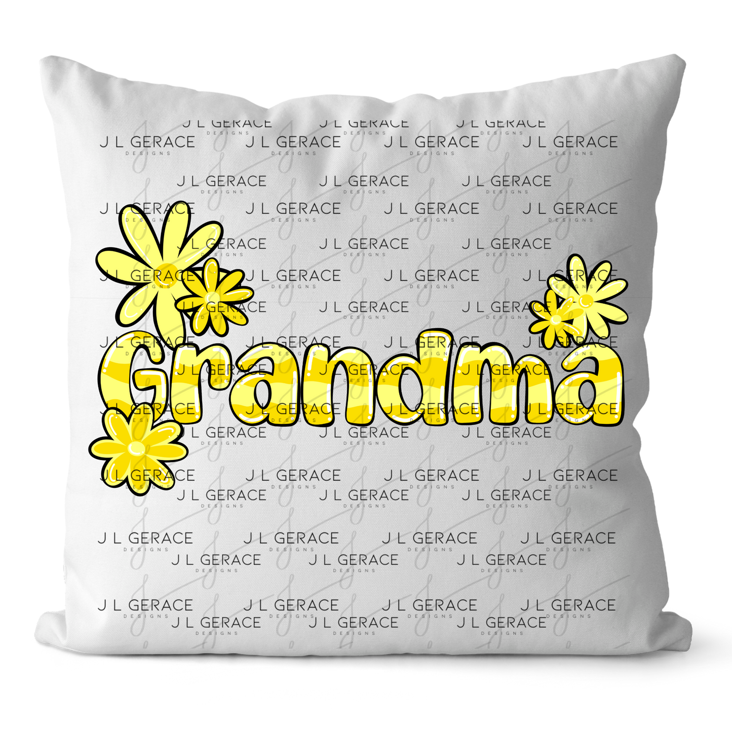Grandma PNG – Yellow Floral Name Sublimation Design
