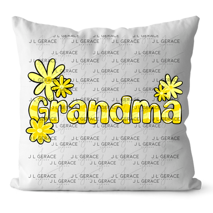 Grandma PNG – Yellow Floral Name Sublimation Design