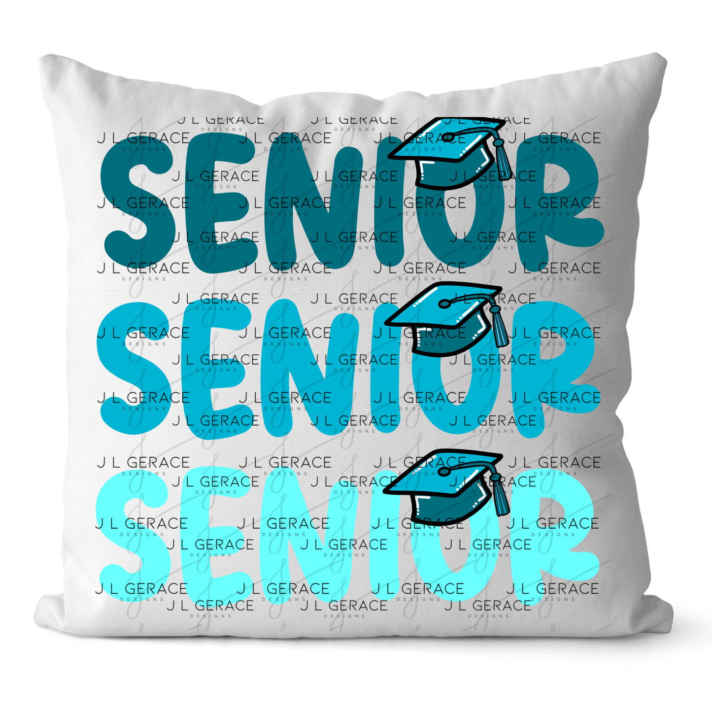 Senior PNG – Teal Graduation Cap Lettering Design