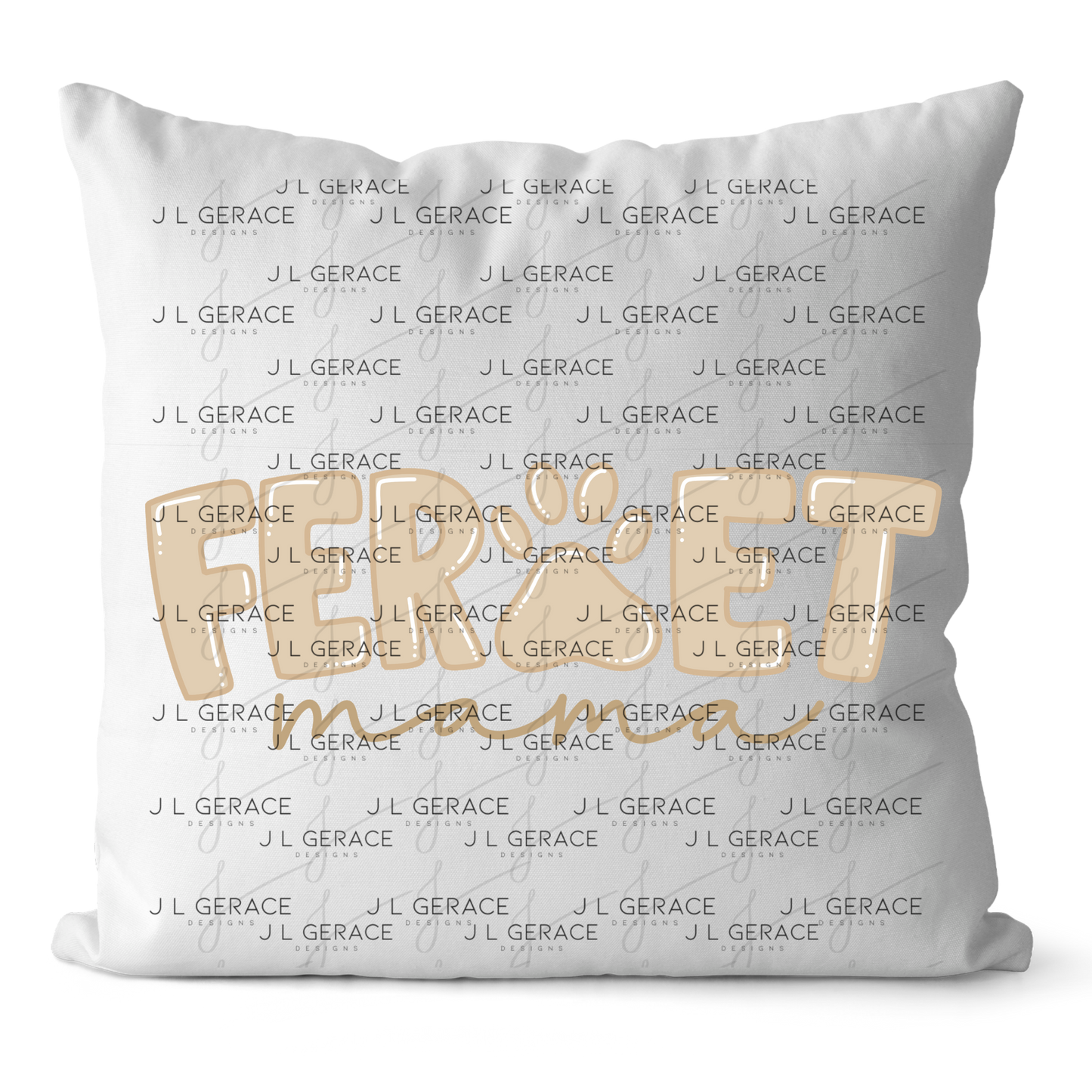 Ferret Mama PNG – Neutral Tan Paw Print Design for Pet Lovers