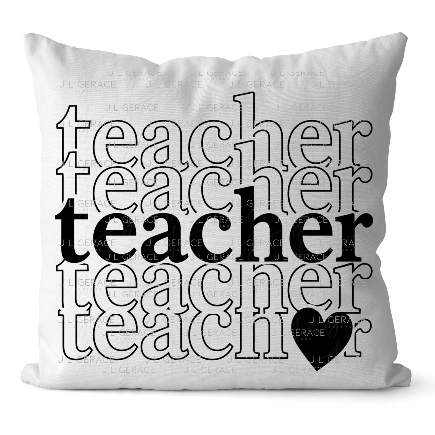 Teacher Teacher Heart PNG Digital Download (2 Colors)