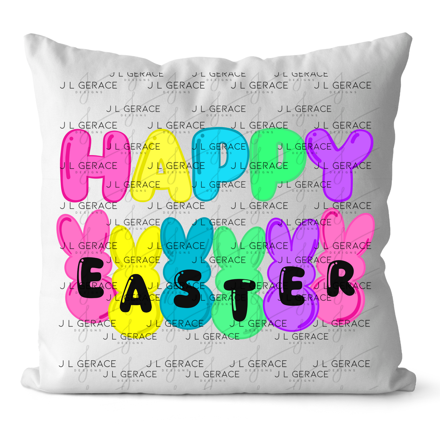 Happy Easter Bunny Clipart Sublimation PNG Peeps Bunny Letter Design