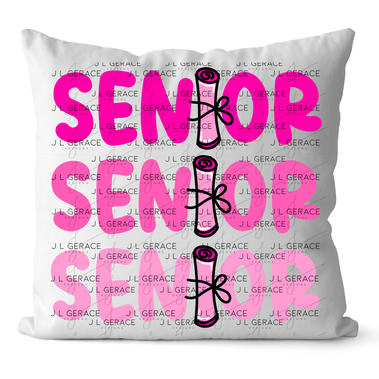 Senior PNG – Pink Diploma Graduation Lettering Design