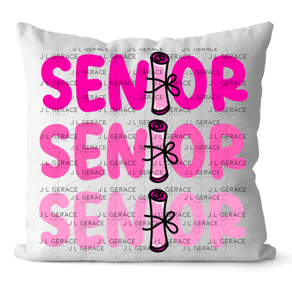 Senior PNG – Pink Diploma Graduation Lettering Design