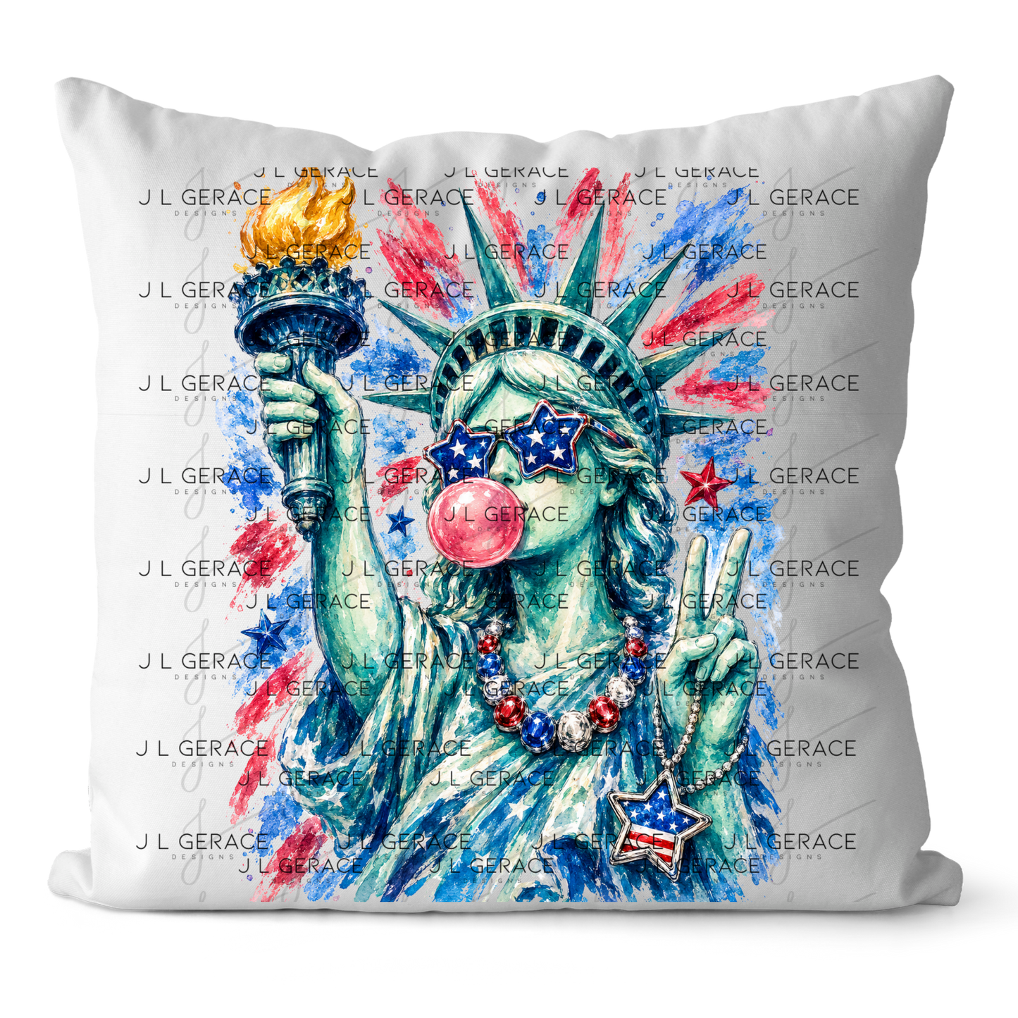Liberty Statue Bubblegum Patriotic PNG Design