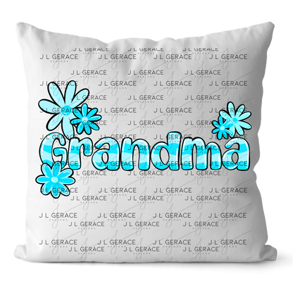 Grandma PNG – Blue Floral Name Sublimation Design