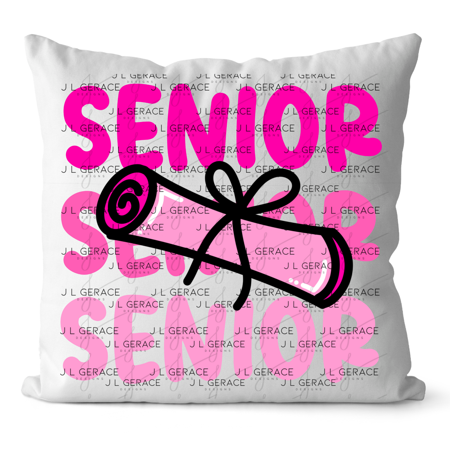 Senior PNG – Pink Diploma Graduation Lettering Design
