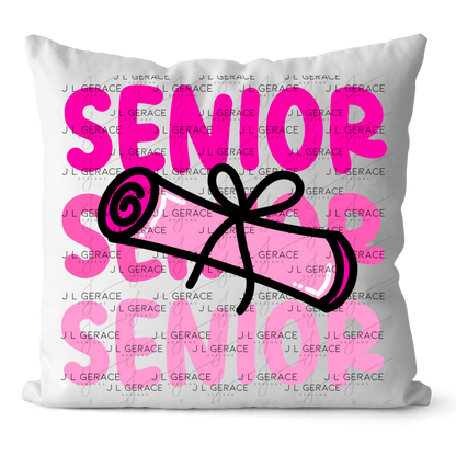 Senior PNG – Pink Diploma Graduation Lettering Design