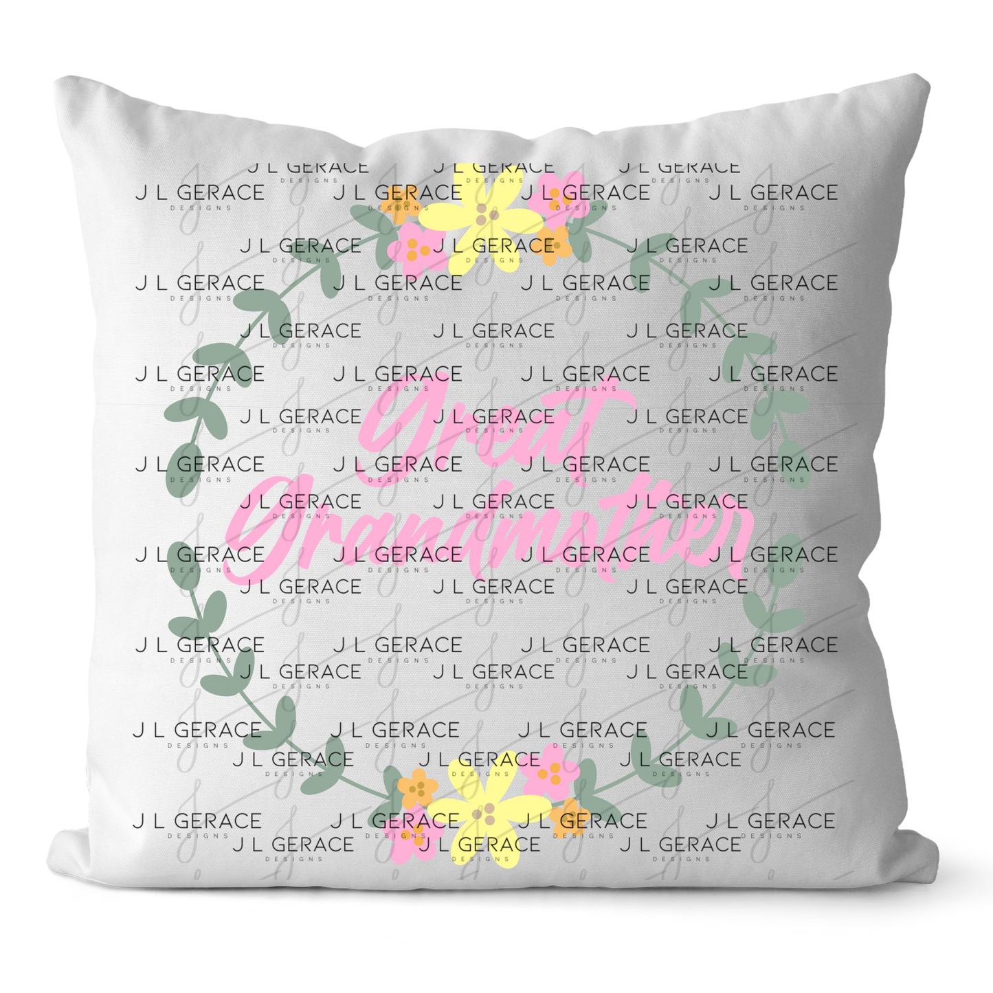 Great Grandmother PNG – Floral Wreath Script Sublimation Design