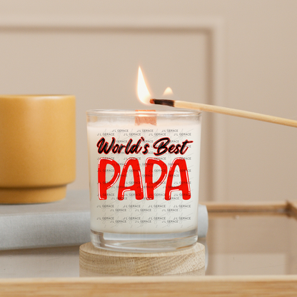 World’s Best Papa PNG – Red Glossy Typography Design
