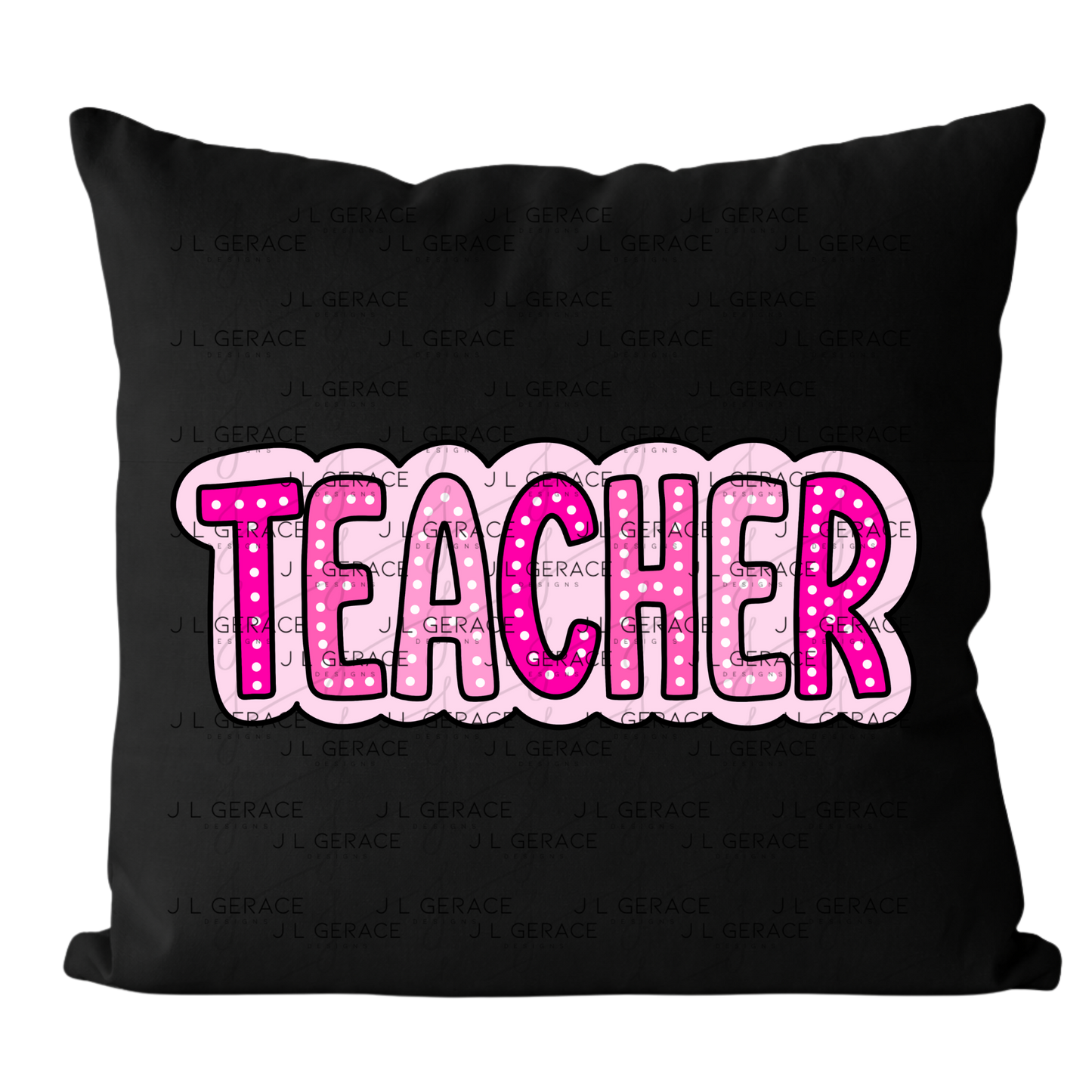 Teacher Dot Lettering Pink PNG Digital Download