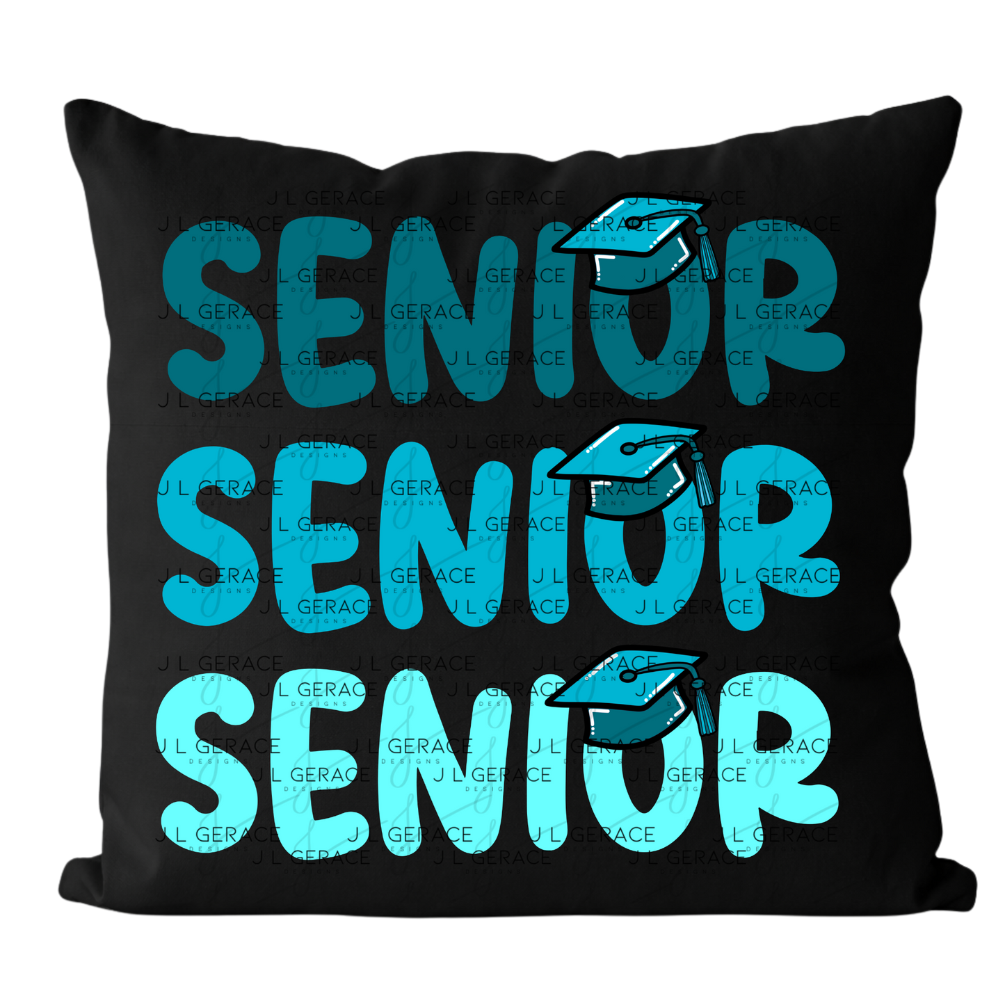 Senior PNG – Teal Graduation Cap Lettering Design