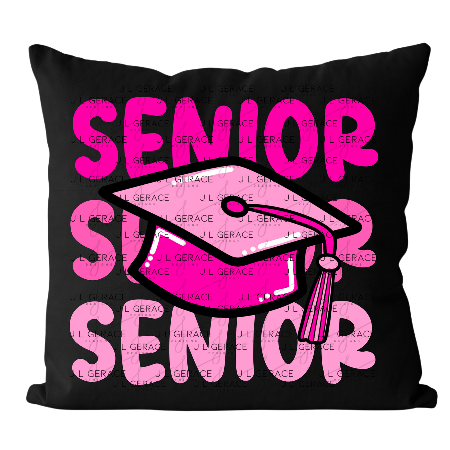Senior PNG – Pink Graduation Cap Lettering Design