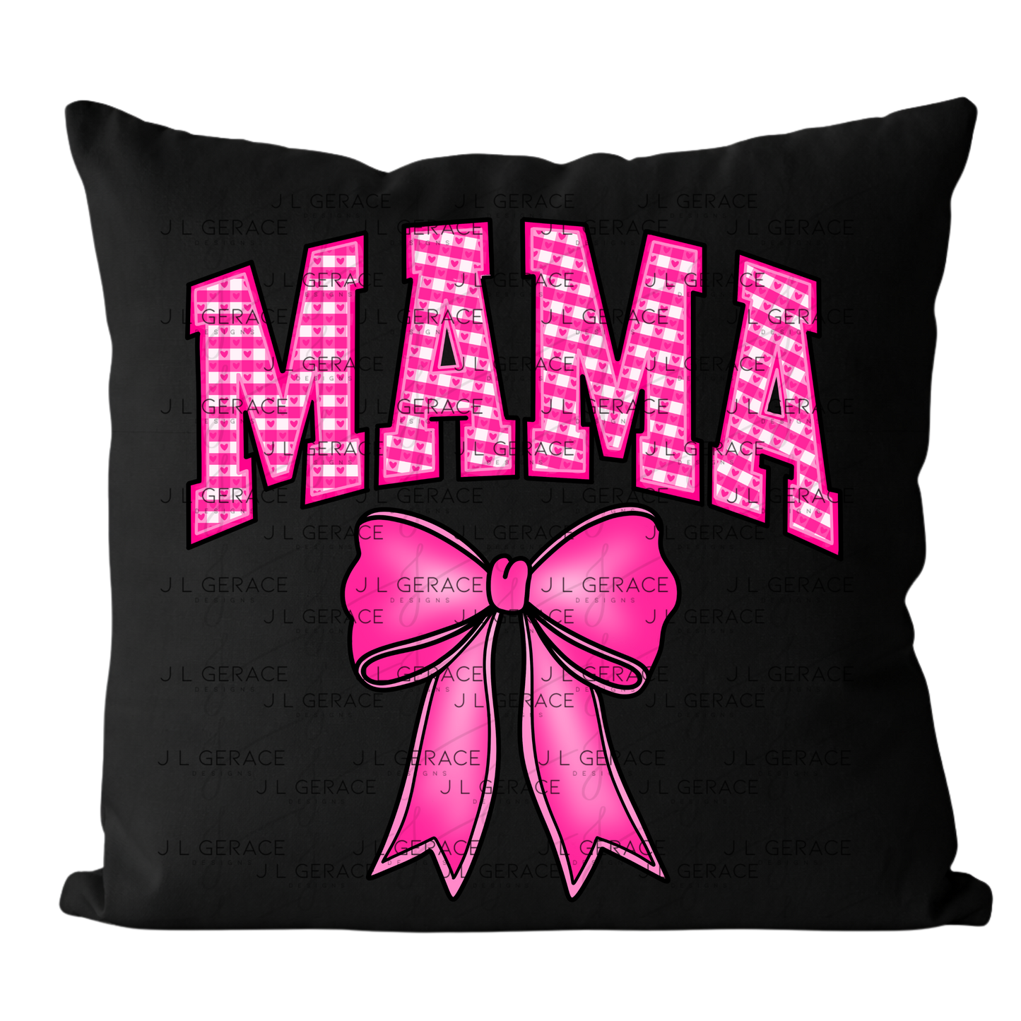 Mama Bow PNG – Pink Gingham Mothers Day Sublimation Design