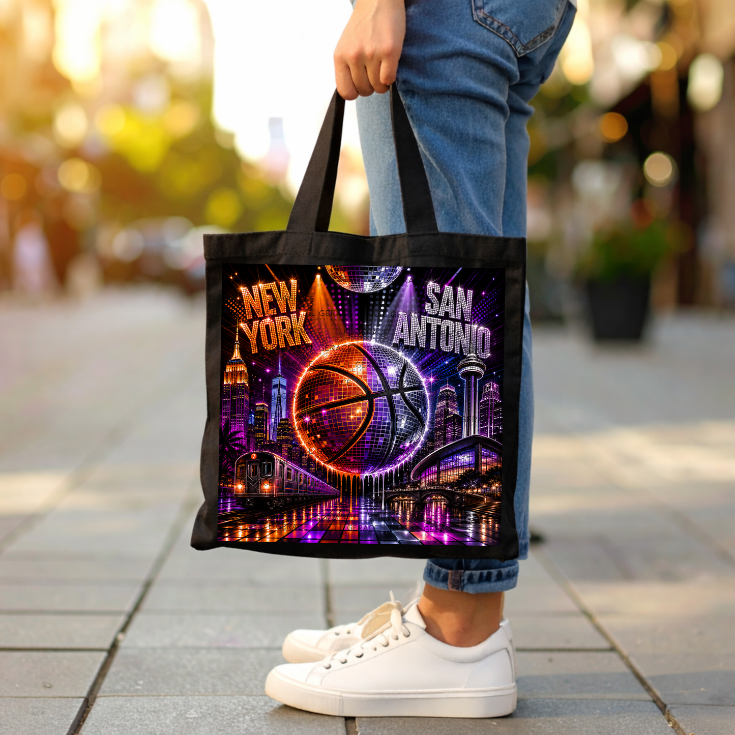 Disco New York vs San Antonio Basketball PNG Design