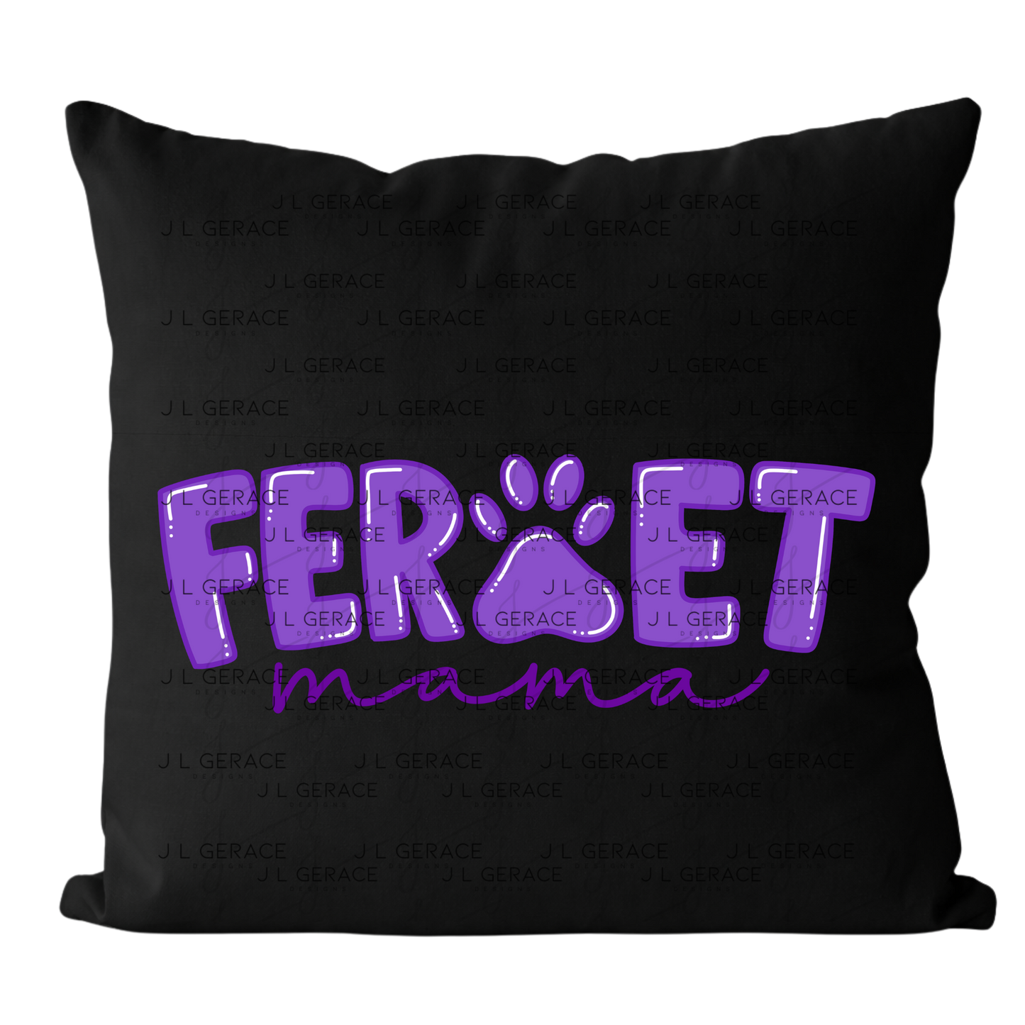 Ferret Mama PNG – Purple Paw Print Design for Pet Lovers
