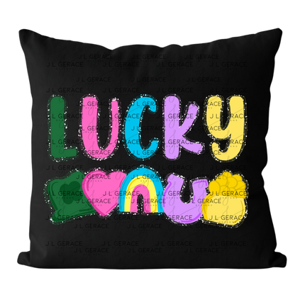 Lucky with charms - String Glitter Outline PNG