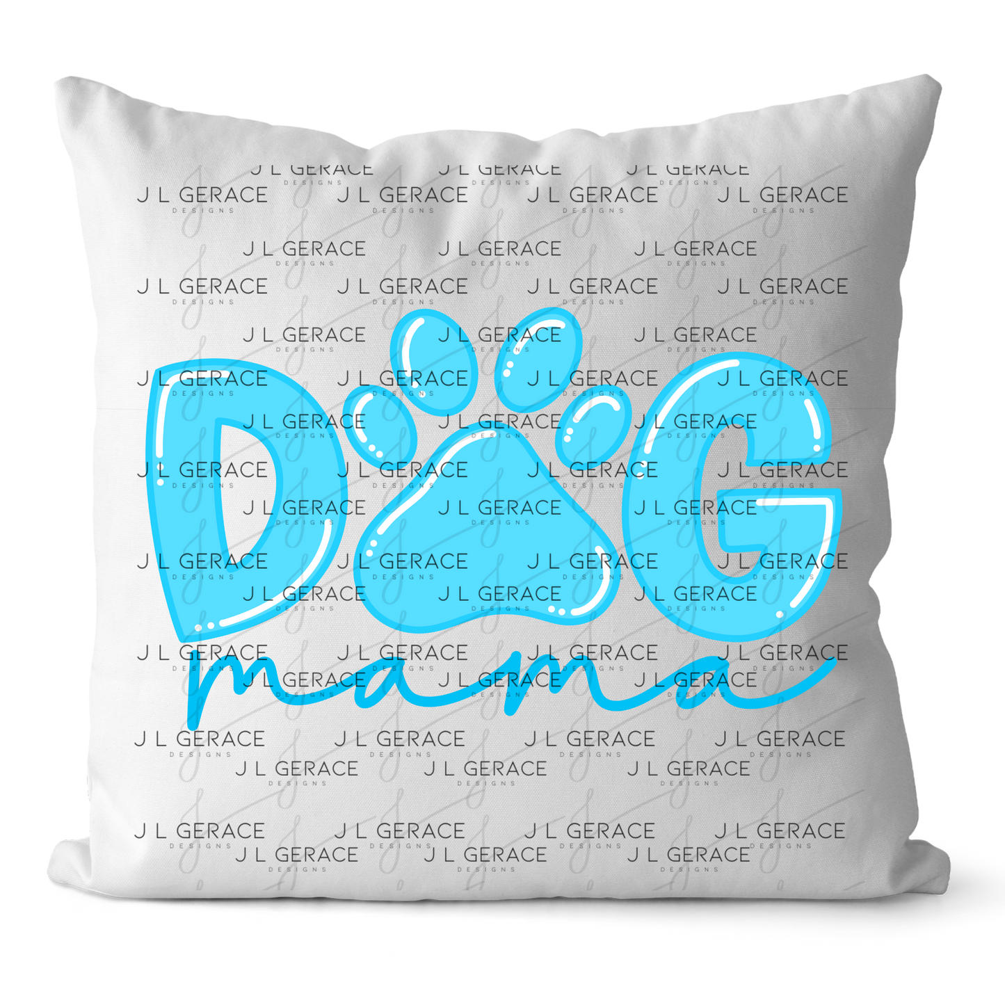 Dog Mama PNG – Blue Paw Print Sublimation Design