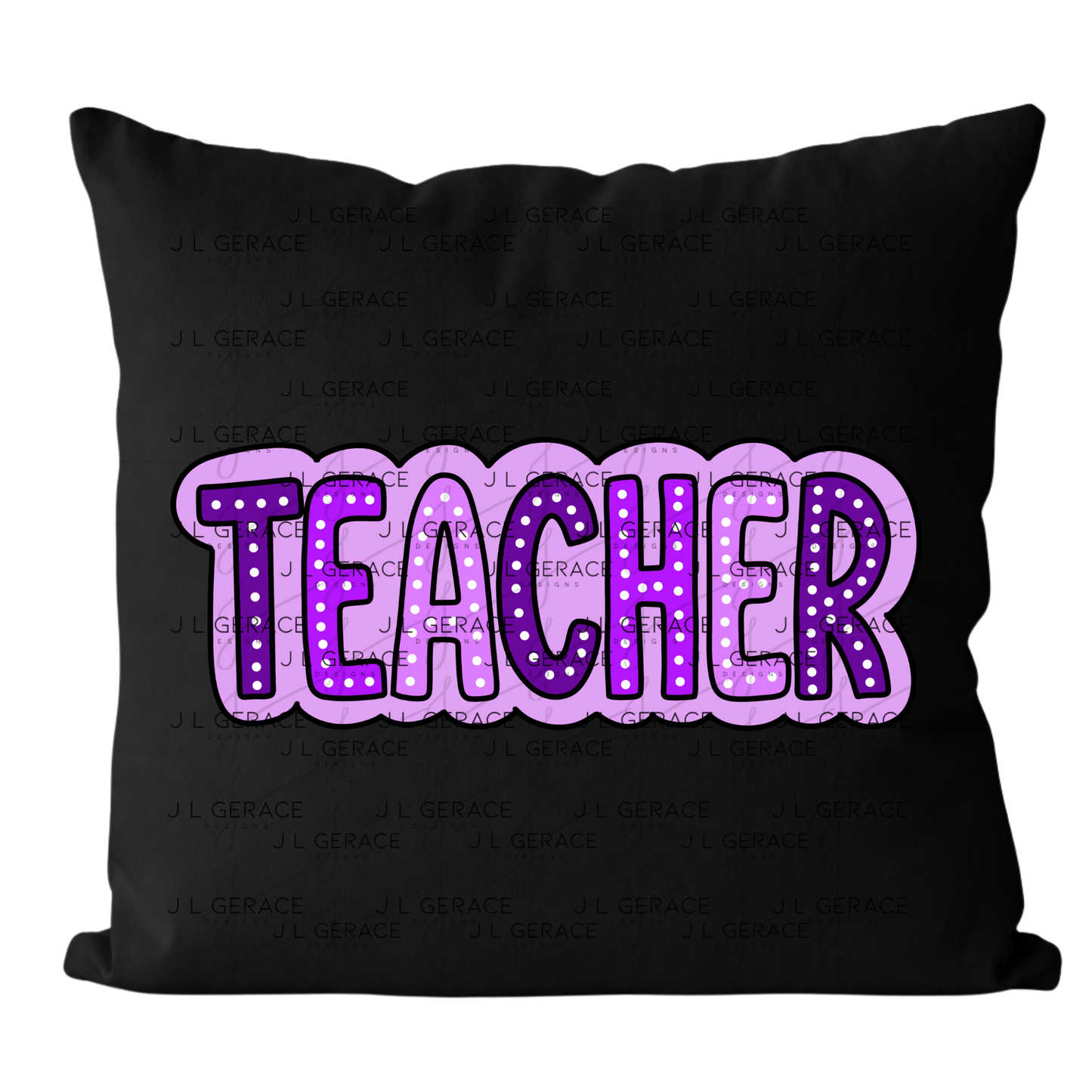 Teacher Dot Lettering Purple PNG Digital Download