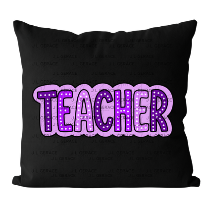 Teacher Dot Lettering Purple PNG Digital Download