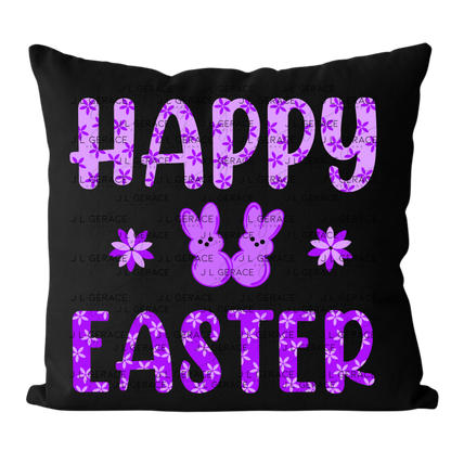 Happy Easter Purple Bunny Peep Flowers Clipart Sublimation PNG