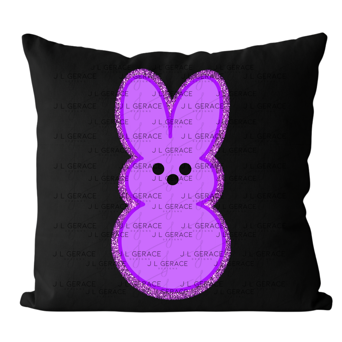 Purple Glitter Bunny Peep Easter Clipart Sublimation PNG