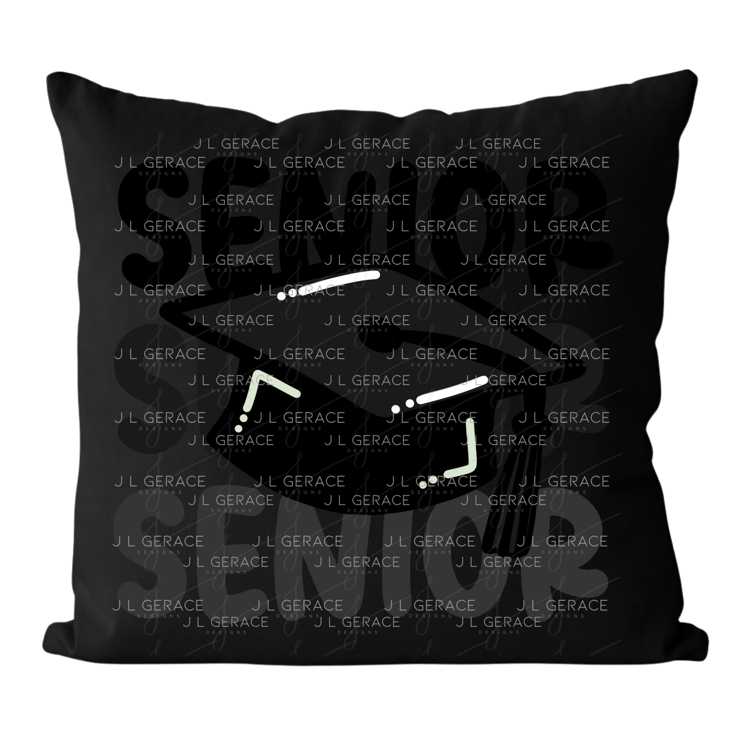 Senior PNG – Black Graduation Cap Lettering Design
