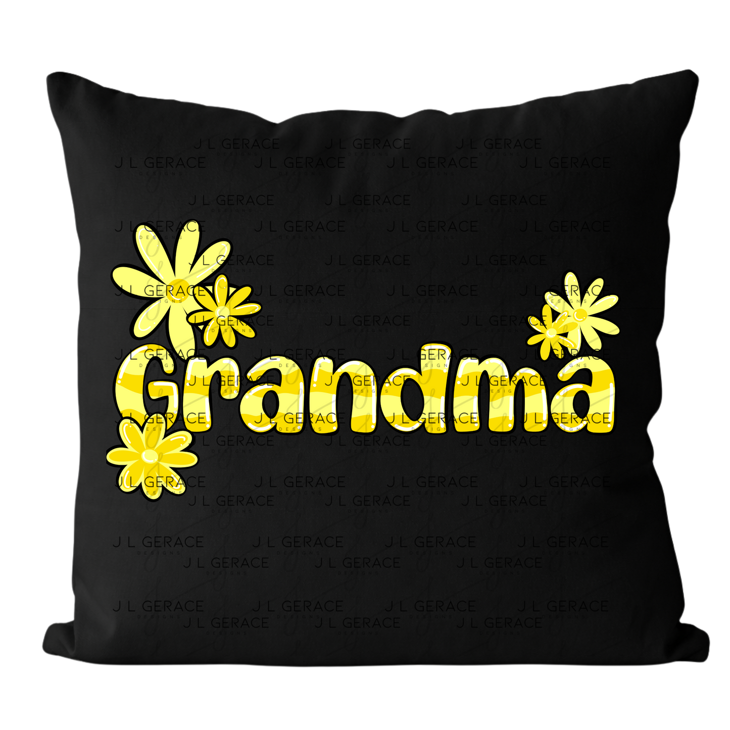 Grandma PNG – Yellow Floral Name Sublimation Design