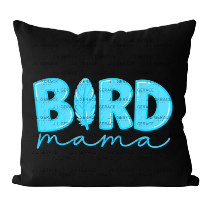 Bird Mama PNG – Blue Feather Design with Feather Letter