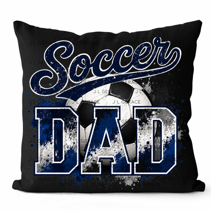 Soccer Dad PNG – Blue Black Paint Splatter Sports Design with Soccer Ball