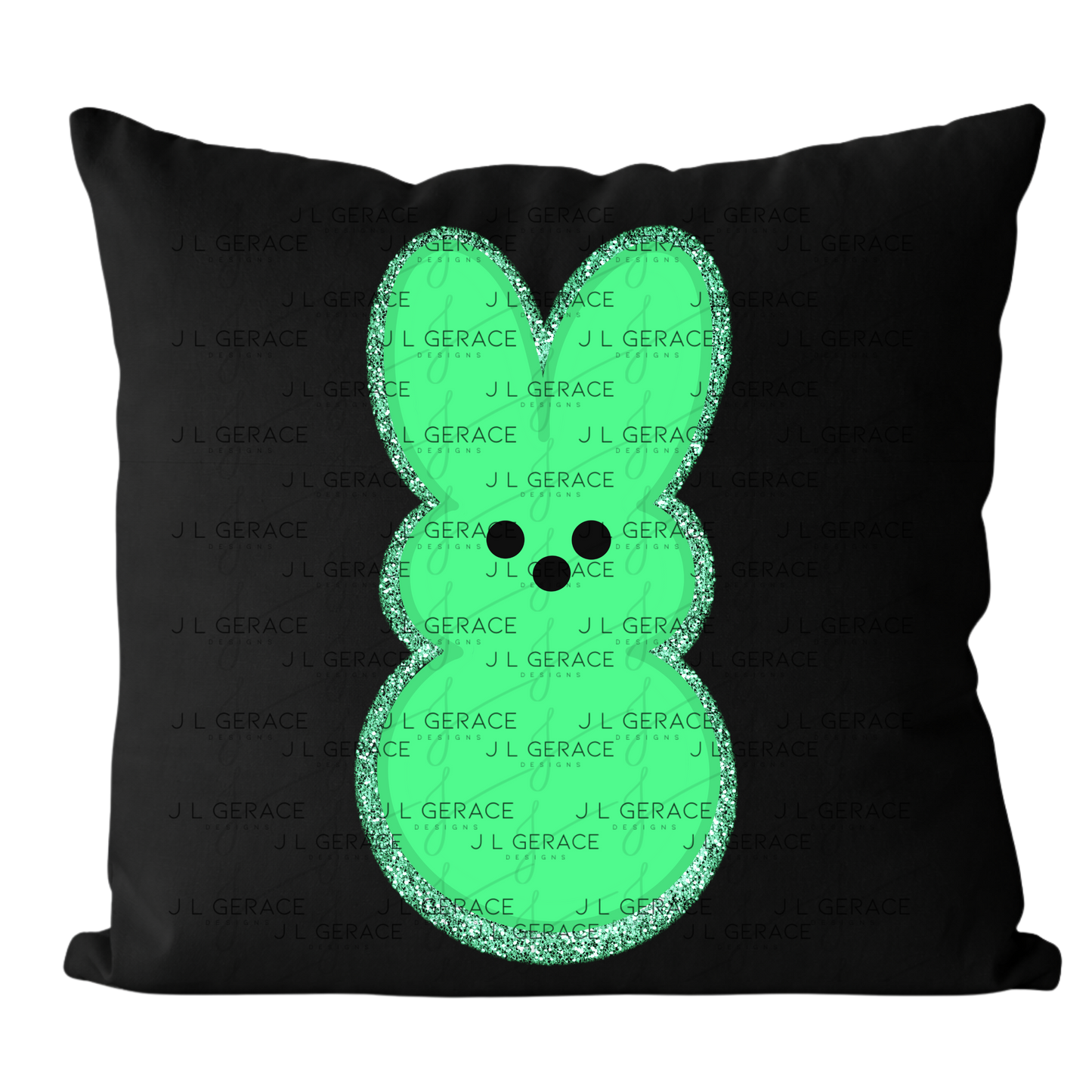 Green Glitter Bunny Peep Easter Clipart Sublimation PNG