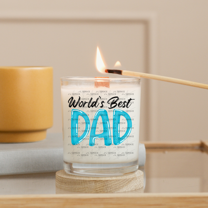 World’s Best Dad PNG – Teal Glossy Typography Design for Father’s Day