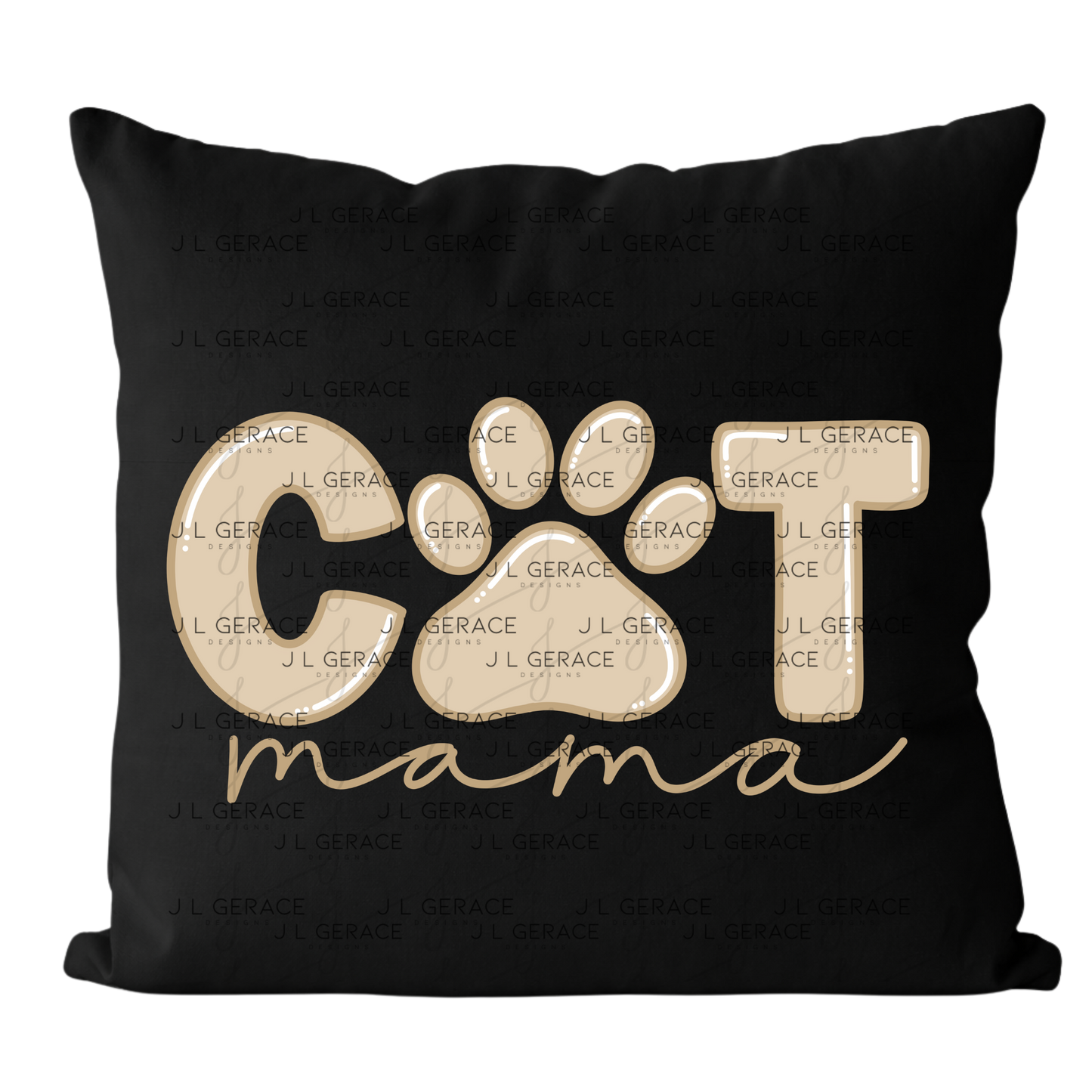 Cat Mama PNG – Neutral Tan Paw Print Pet Lover Sublimation Design