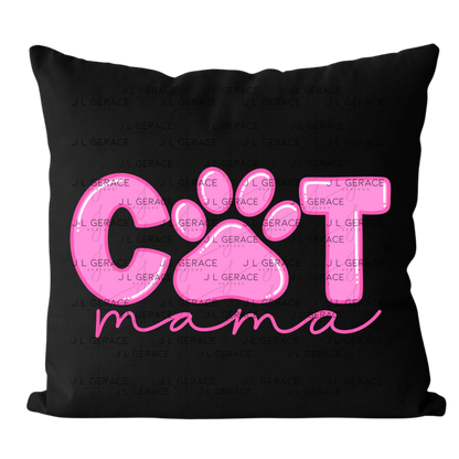 Cat Mama PNG – Pink Paw Print Pet Lover Sublimation Design