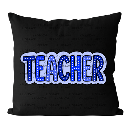 Teacher Dot Lettering Blue PNG Digital Download
