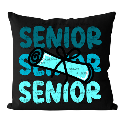 Senior PNG – Teal Diploma Graduation Lettering Design