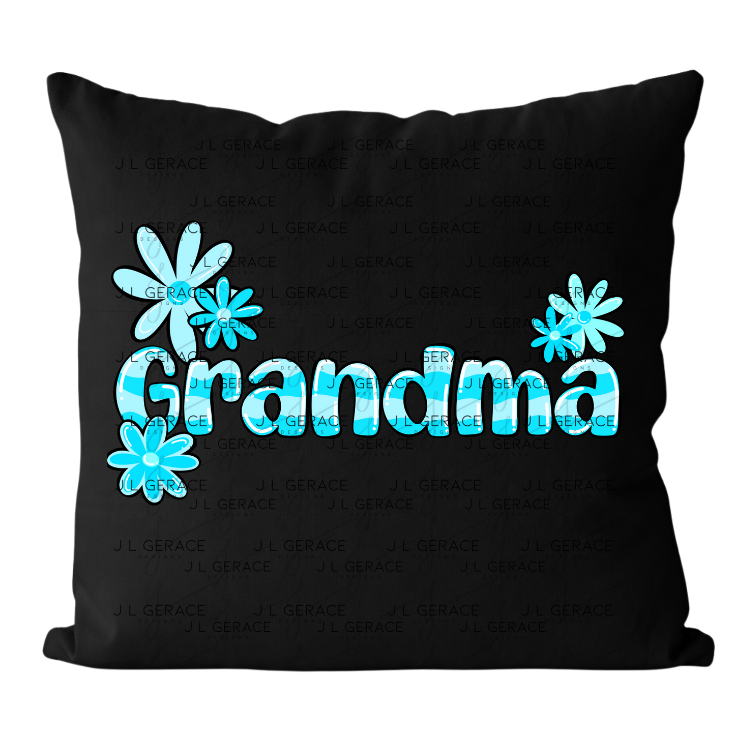 Grandma PNG – Blue Floral Name Sublimation Design