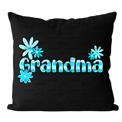 Grandma PNG – Blue Floral Name Sublimation Design