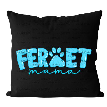 Ferret Mama PNG – Blue Paw Print Design for Pet Lovers