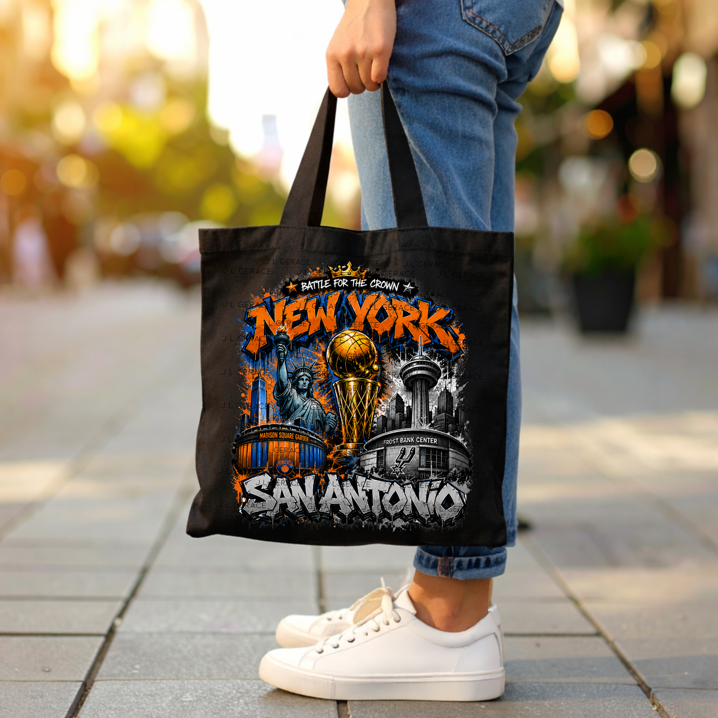 Graffiti New York vs San Antonio Basketball Finals PNG Design