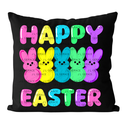 Happy Easter Bunny Clipart Sublimation PNG Peeps Bunny Colorful Design