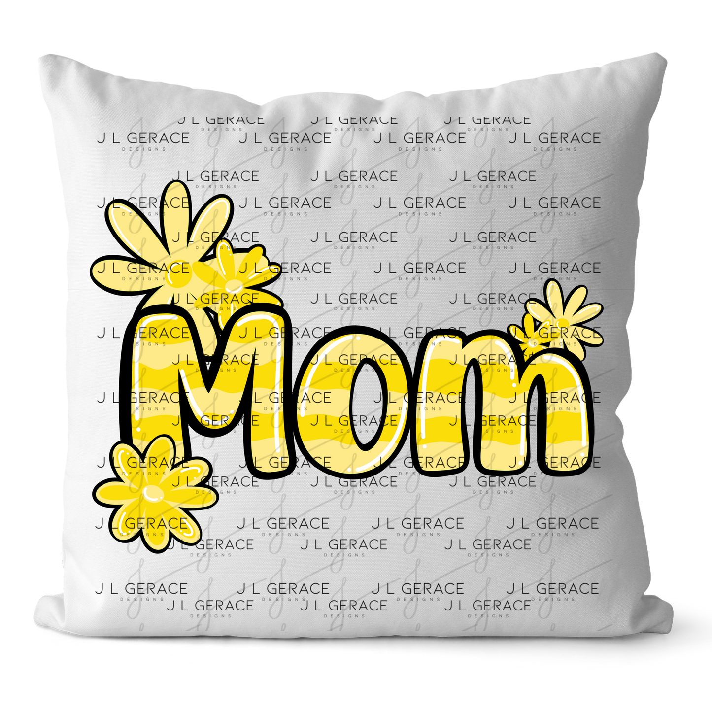 Mom Daisy and Stripes Floral Yellow PNG Design
