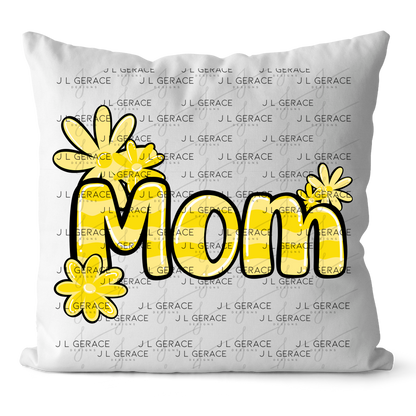 Mom Daisy and Stripes Floral Yellow PNG Design